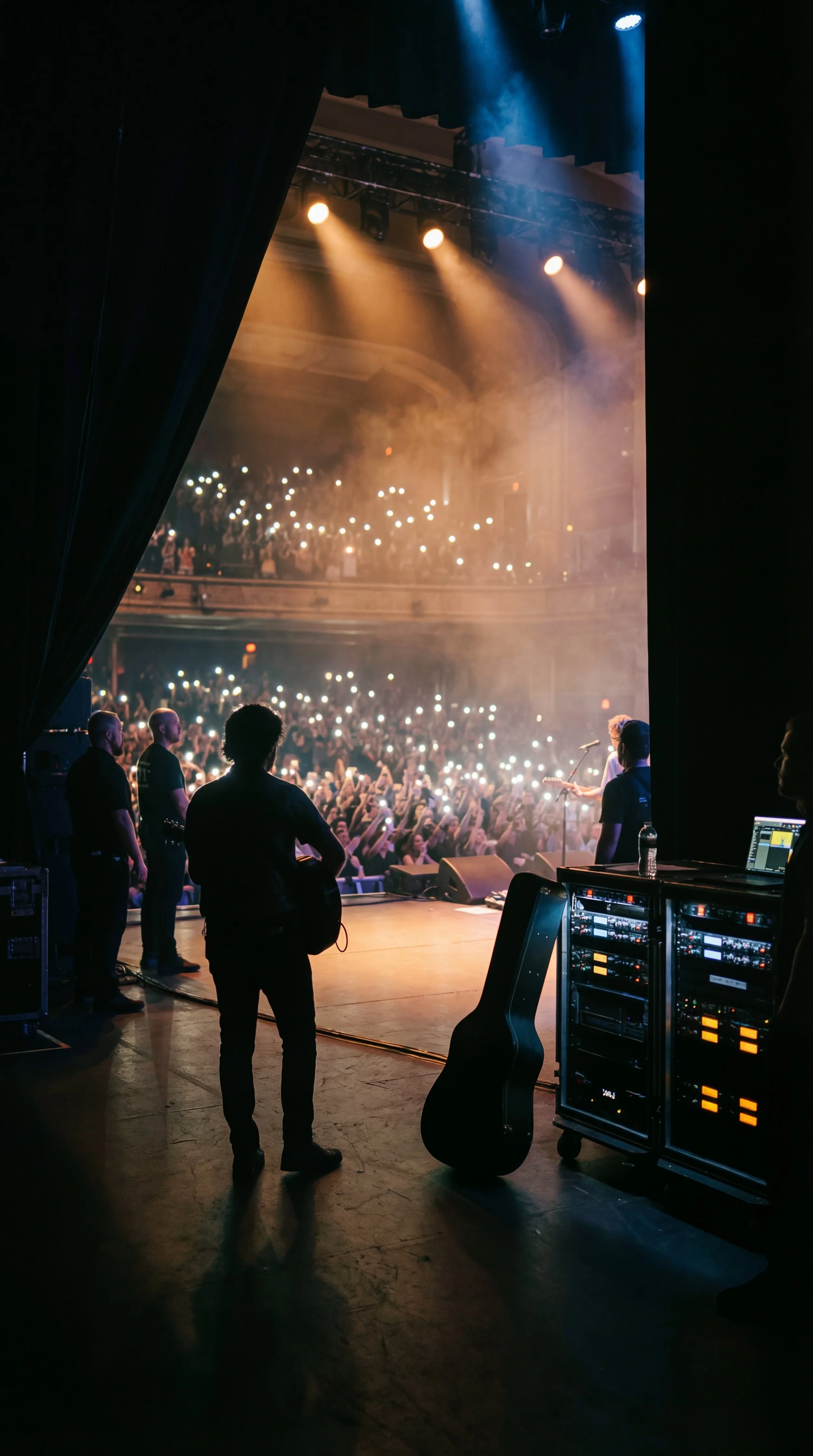 Concert crowd with stage lights