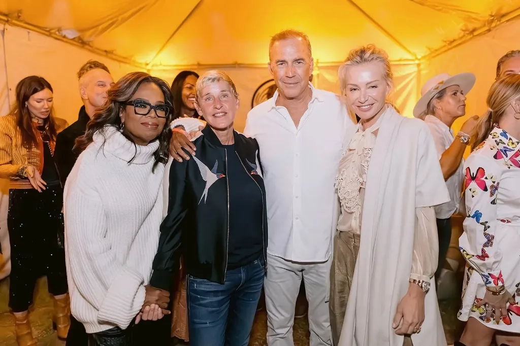 Oprah Winfrey, Ellen DeGeneres, Kevin Costner, and Portia de Rossi supporting One805