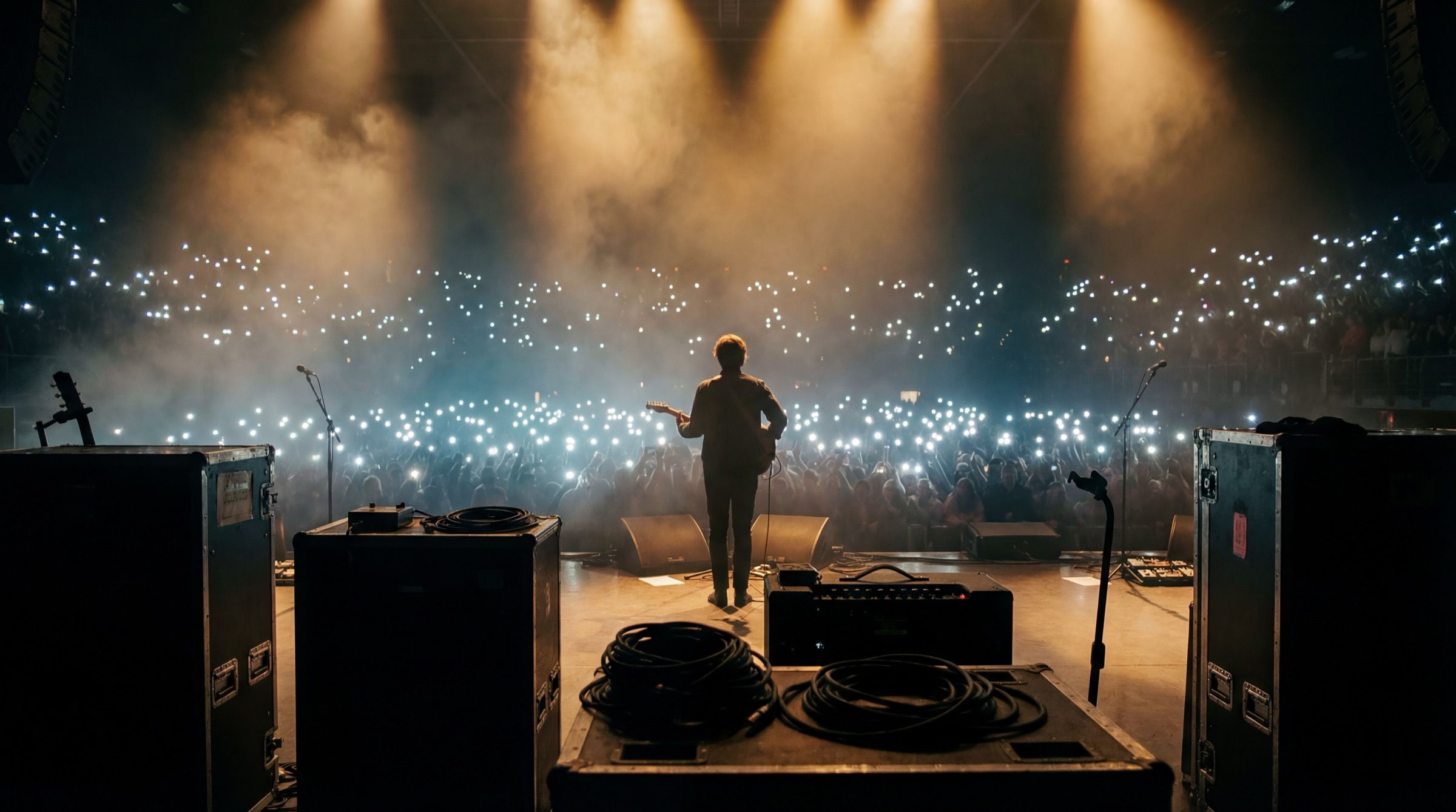 Backstage concert view